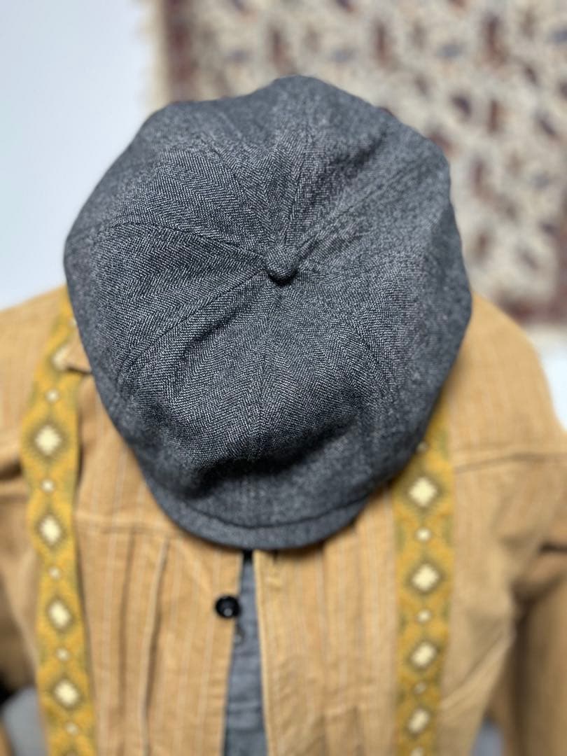 超レア　ダブルアールエル　RRL ウール　レザー　ニュースボーイキャップ