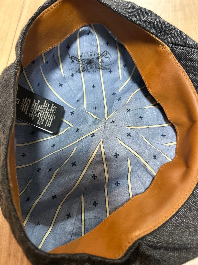 超レア　ダブルアールエル　RRL ウール　レザー　ニュースボーイキャップ