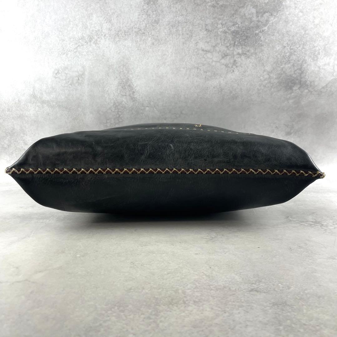 廃盤/入手困難✨ アンリークイール ショルダーバッグ 刺繍 ブラック レザー