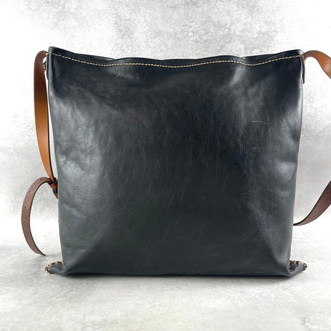 廃盤/入手困難✨ アンリークイール ショルダーバッグ 刺繍 ブラック レザー