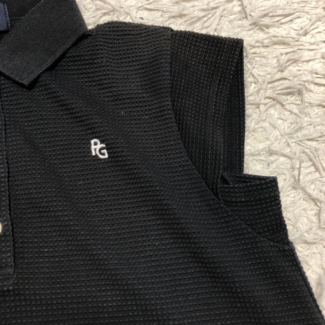 【希少美品】パーリーゲイツ　ポロワンピース　ワッフル地　裾ボーダー　ロゴ入り