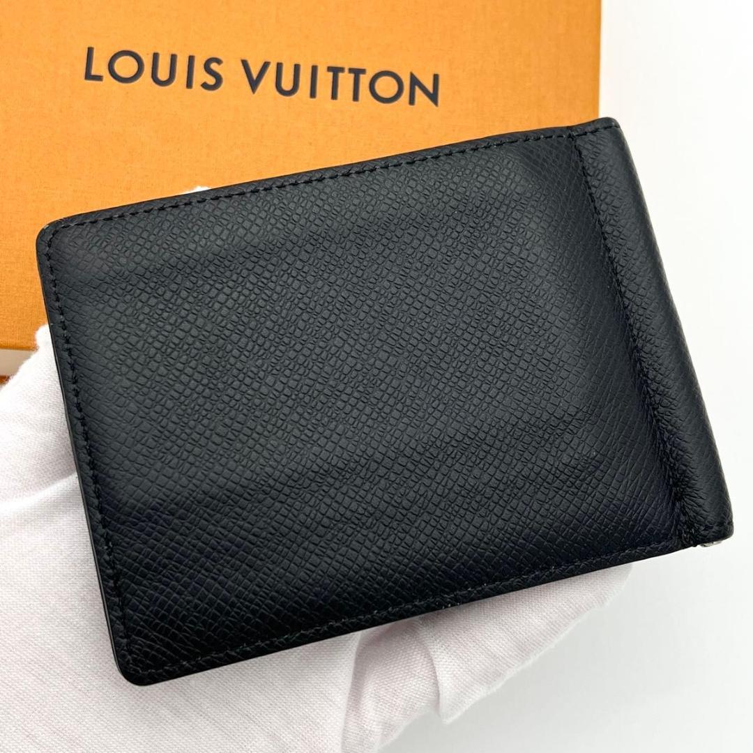 【美品】ヴィトン マネークリップ ポルトフォイユ パンス タイガ ブラック 黒