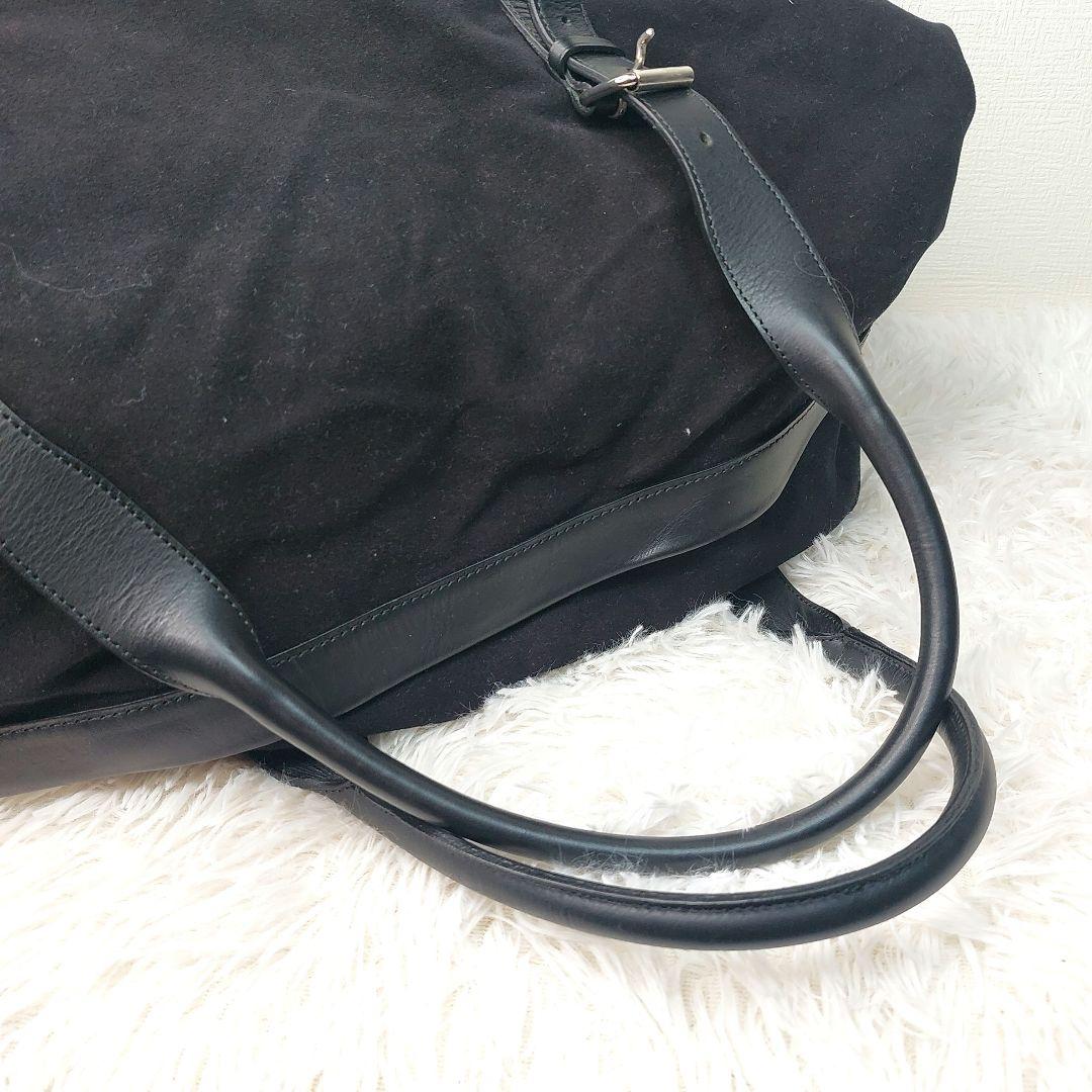 マーガレットハウエル　ボストンバッグ　トートバッグ　スウェード　レザー　ブラック