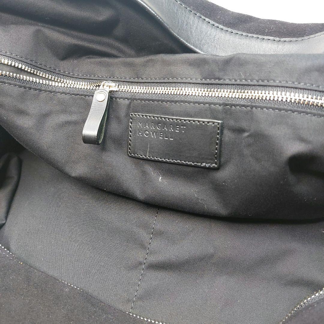 マーガレットハウエル　ボストンバッグ　トートバッグ　スウェード　レザー　ブラック