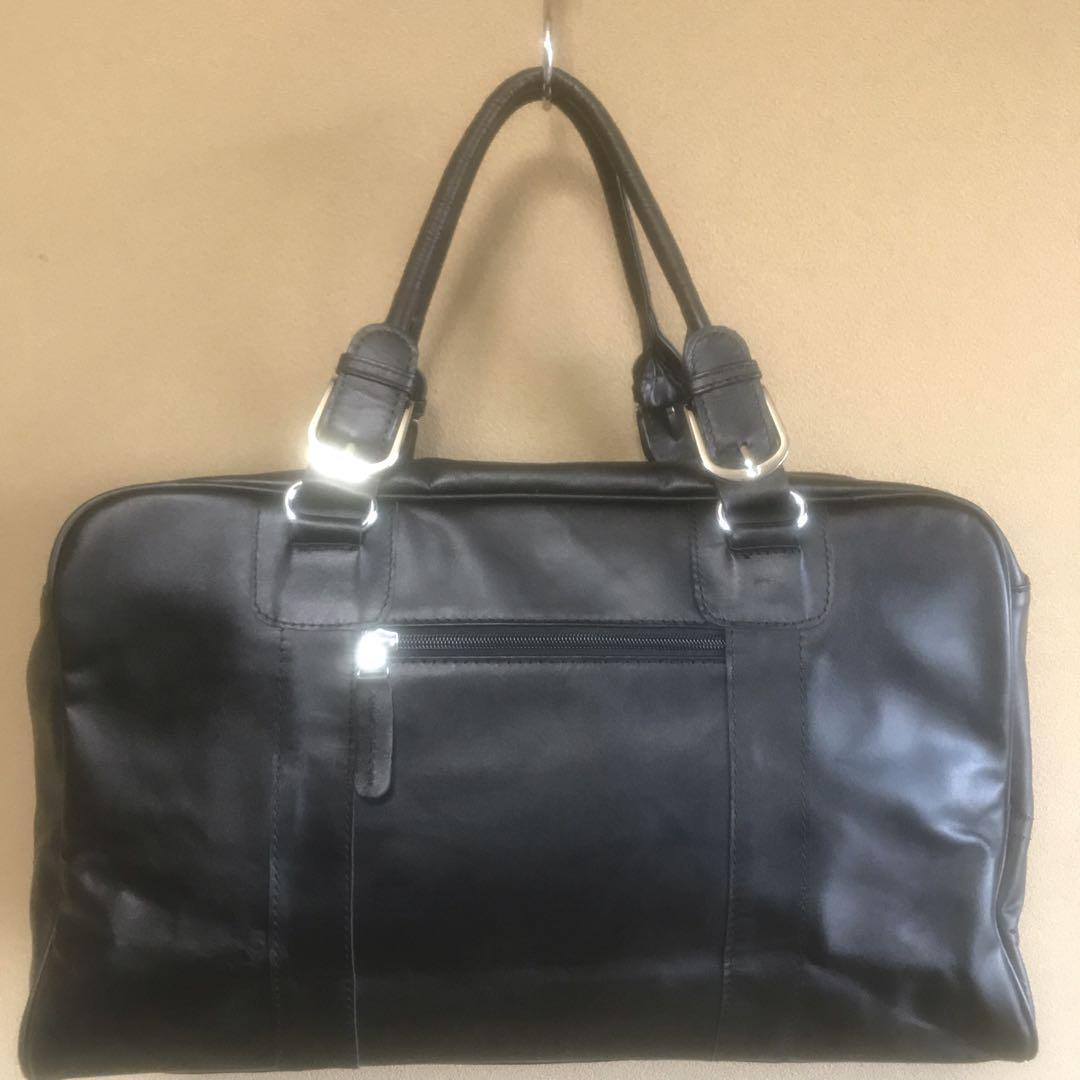 美品　本革　牛革　ボストンバッグ　薄手　トートバッグ　レディース　メンズ