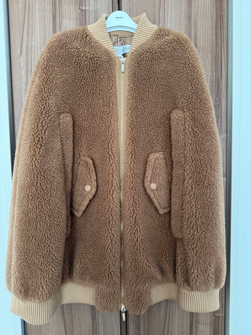 美品　Max Mara マックスマーラ　テディ　ケープ　ポンチョ