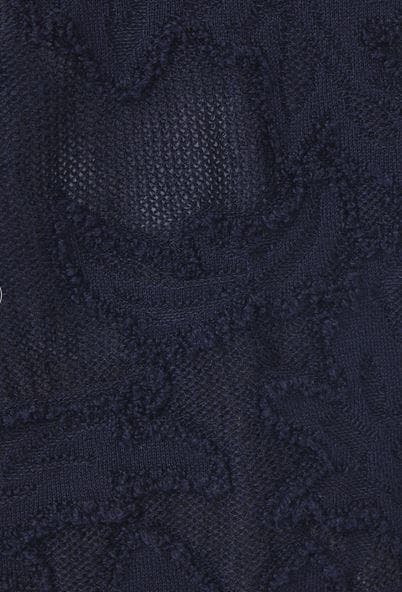 【試着のみ】boussole×qualite★レースジャガートポロ襟ニット