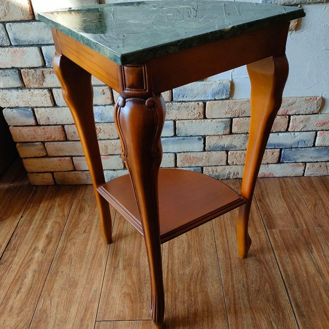 美品 大理石 イタリア製 猫脚 コーナーテーブル コンソールテーブル