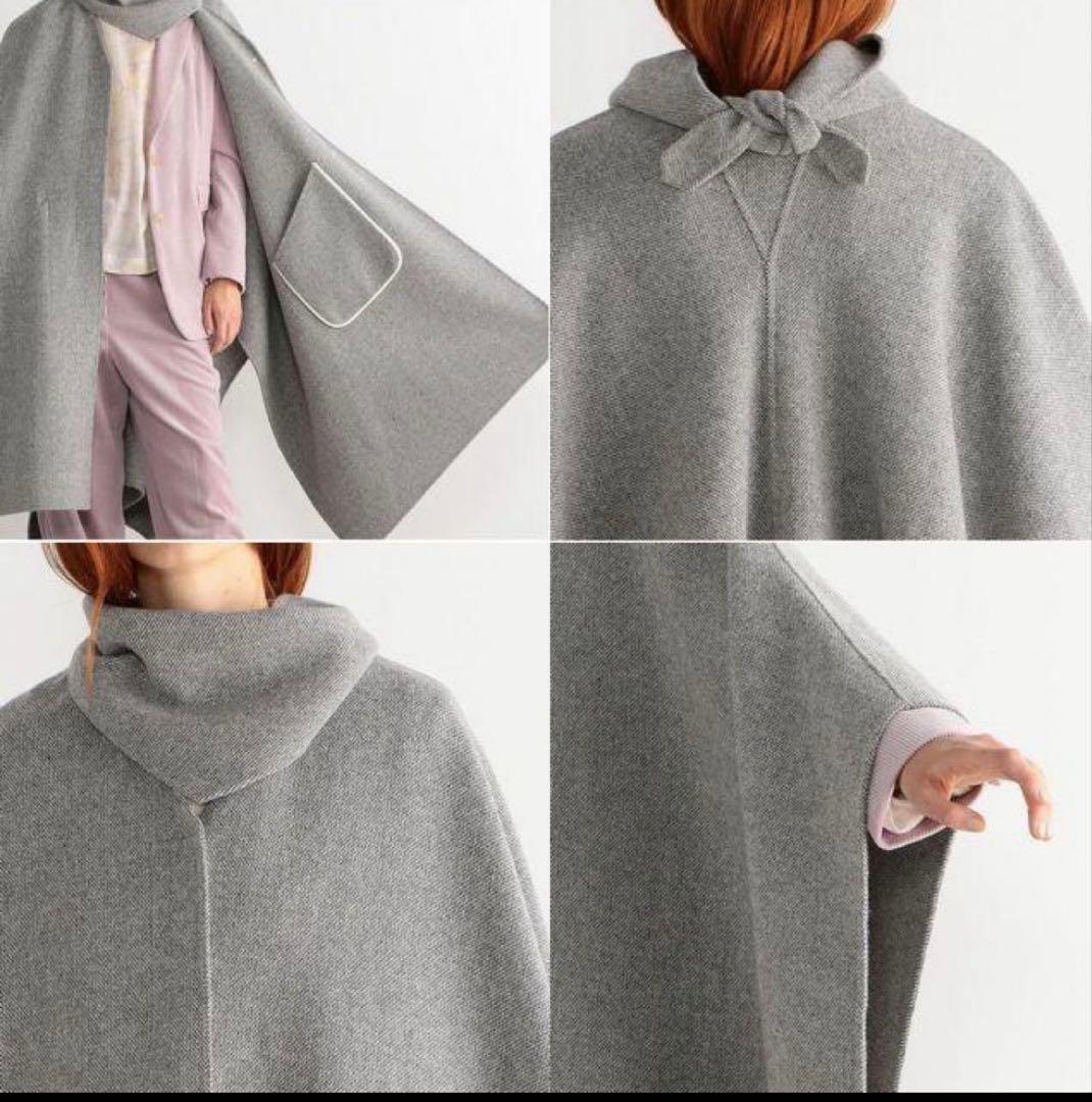 美品　BACCA TOMORROWLAND ケープ　マント　霜降りグレー