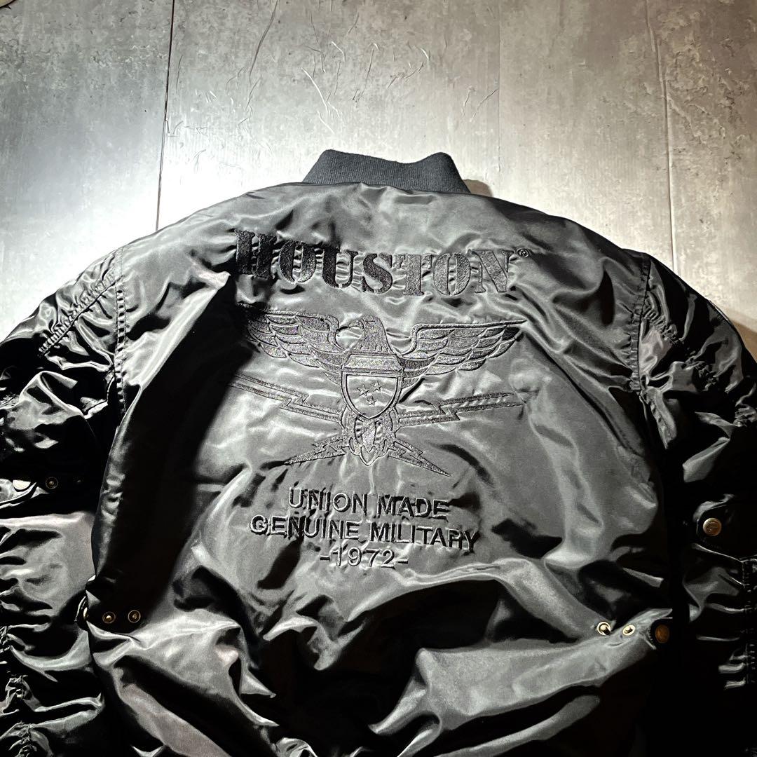 HOUSTON MA-1 バイクジャケット ウィンタージャケット　ワッペン　L