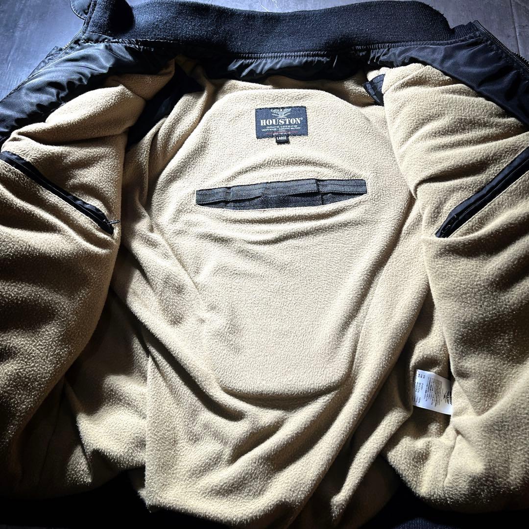 HOUSTON MA-1 バイクジャケット ウィンタージャケット　ワッペン　L