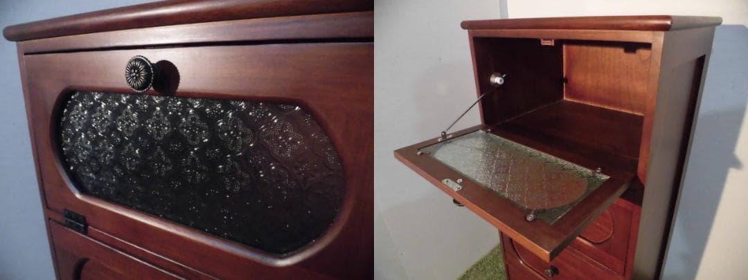 アウトレット全国一律送料無料【桐】★レトロモダン天然木チェスト4段【ブラウン】