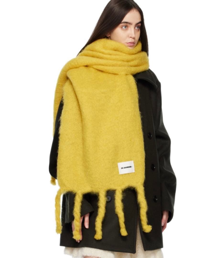 【sena＊＊】JIL SANDER+ イエローフリンジマフラー