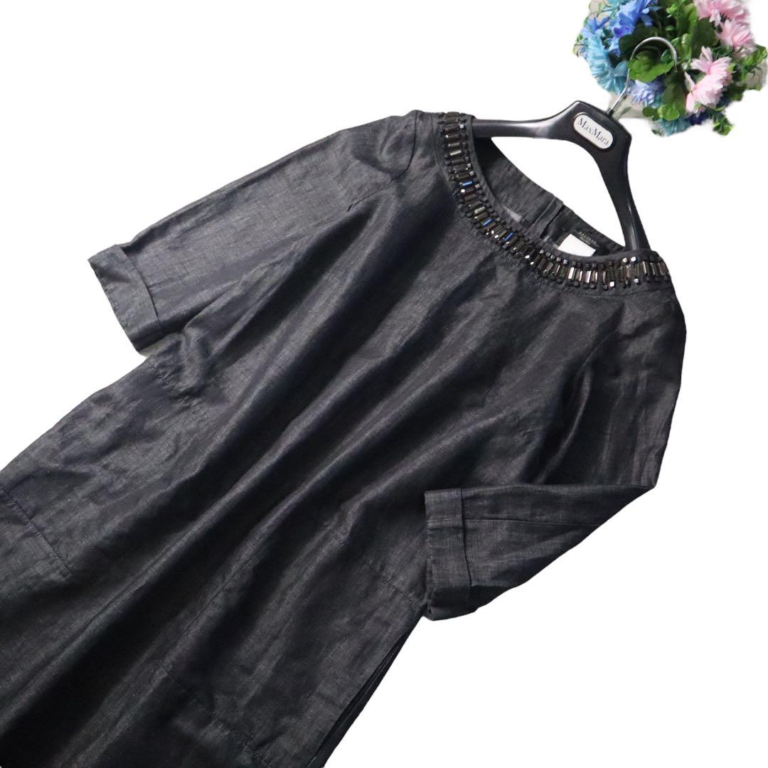 MaxMara 【最高級】代表作アイコンビジュー　ピュアリネンワンピース