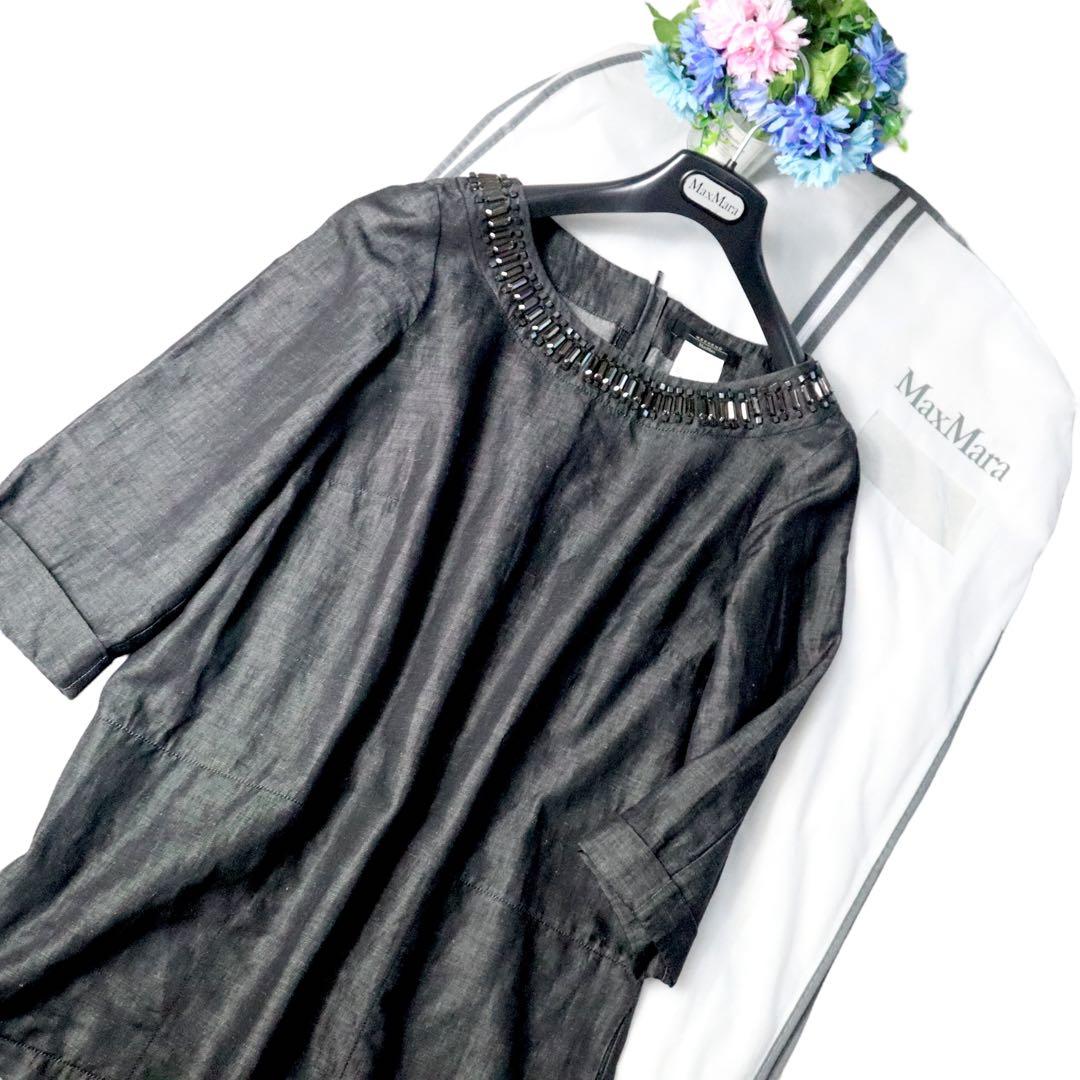 MaxMara 【最高級】代表作アイコンビジュー　ピュアリネンワンピース