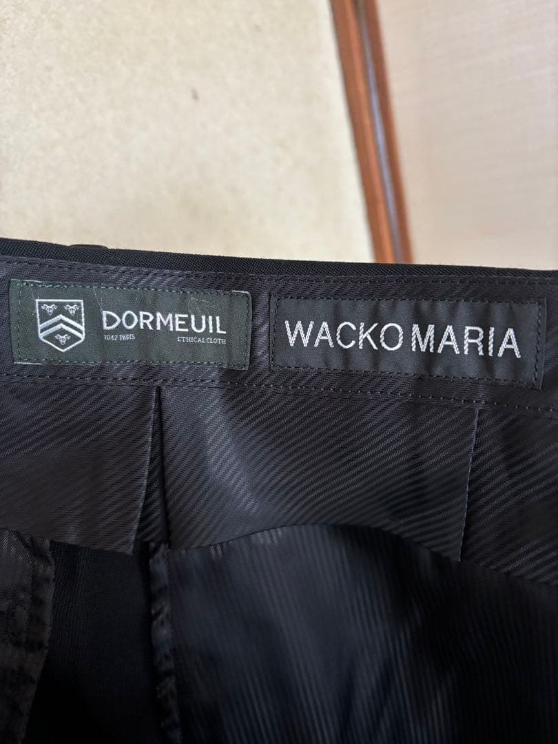 25ssワコマリアDORMEUIL ダブルプリーツスラックス