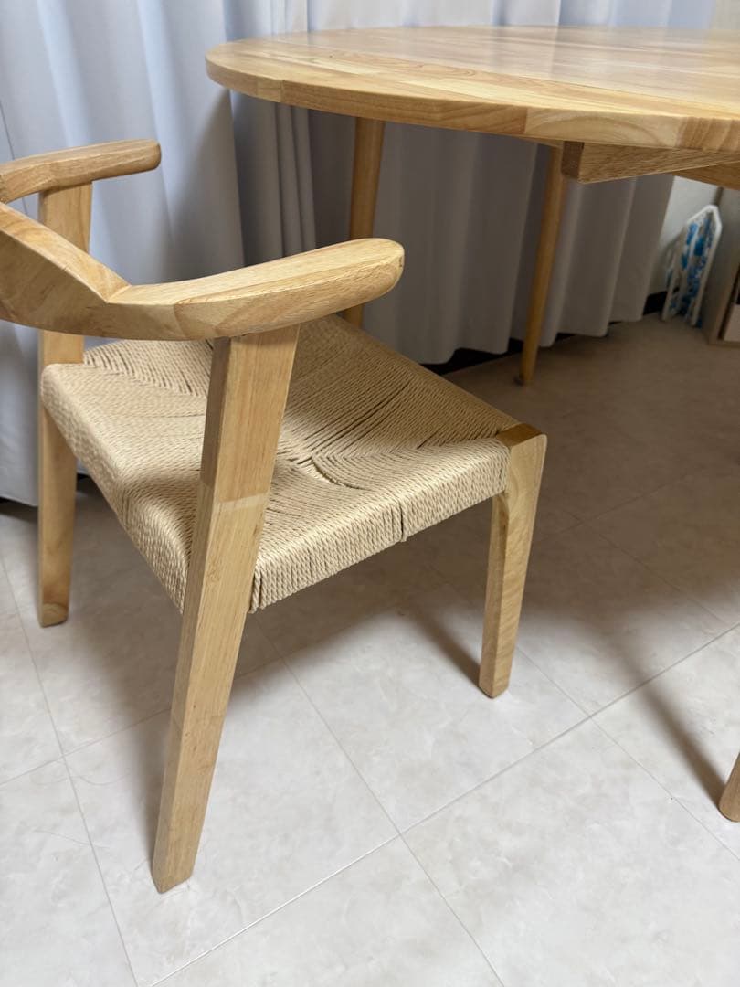 ナチュラルウッド アームチェア② ※テーブルと椅子①とセット購入をお願いします