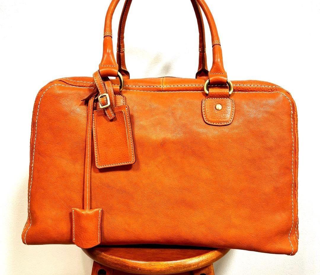 ポルゴン　美品‼︎トーンオイルヌメアンティークボストン(レザーボストン)