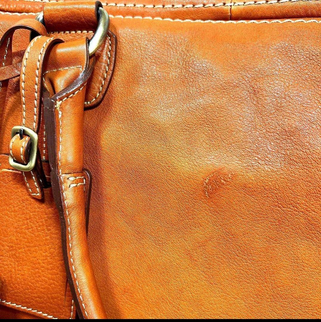 ポルゴン　美品‼︎トーンオイルヌメアンティークボストン(レザーボストン)