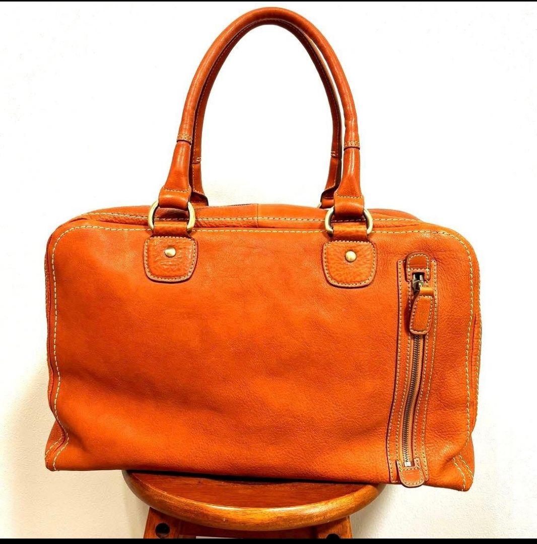 ポルゴン　美品‼︎トーンオイルヌメアンティークボストン(レザーボストン)