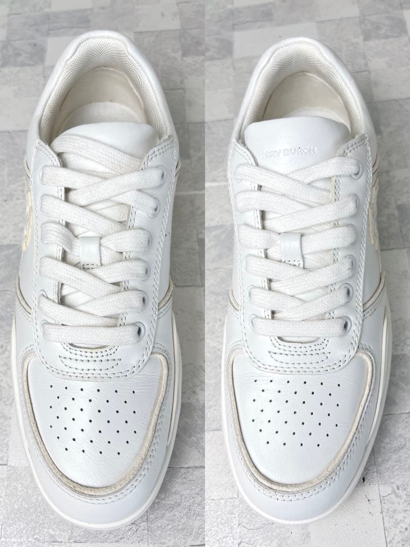 美品 TORY BURCH トリーバーチ レザー ロゴ スニーカー 23.5