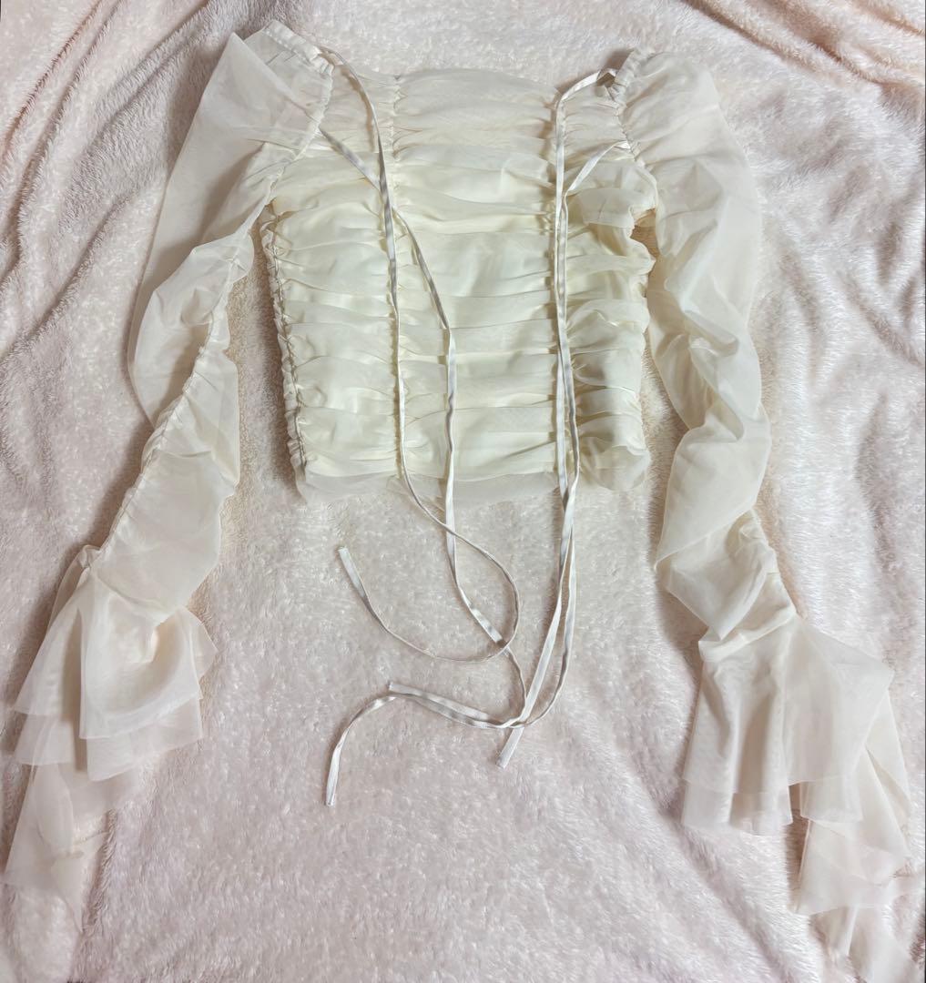 お値下げ中♡Chiffon mesh gathered setup♡エムミーエメ