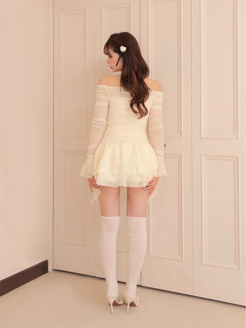 お値下げ中♡Chiffon mesh gathered setup♡エムミーエメ