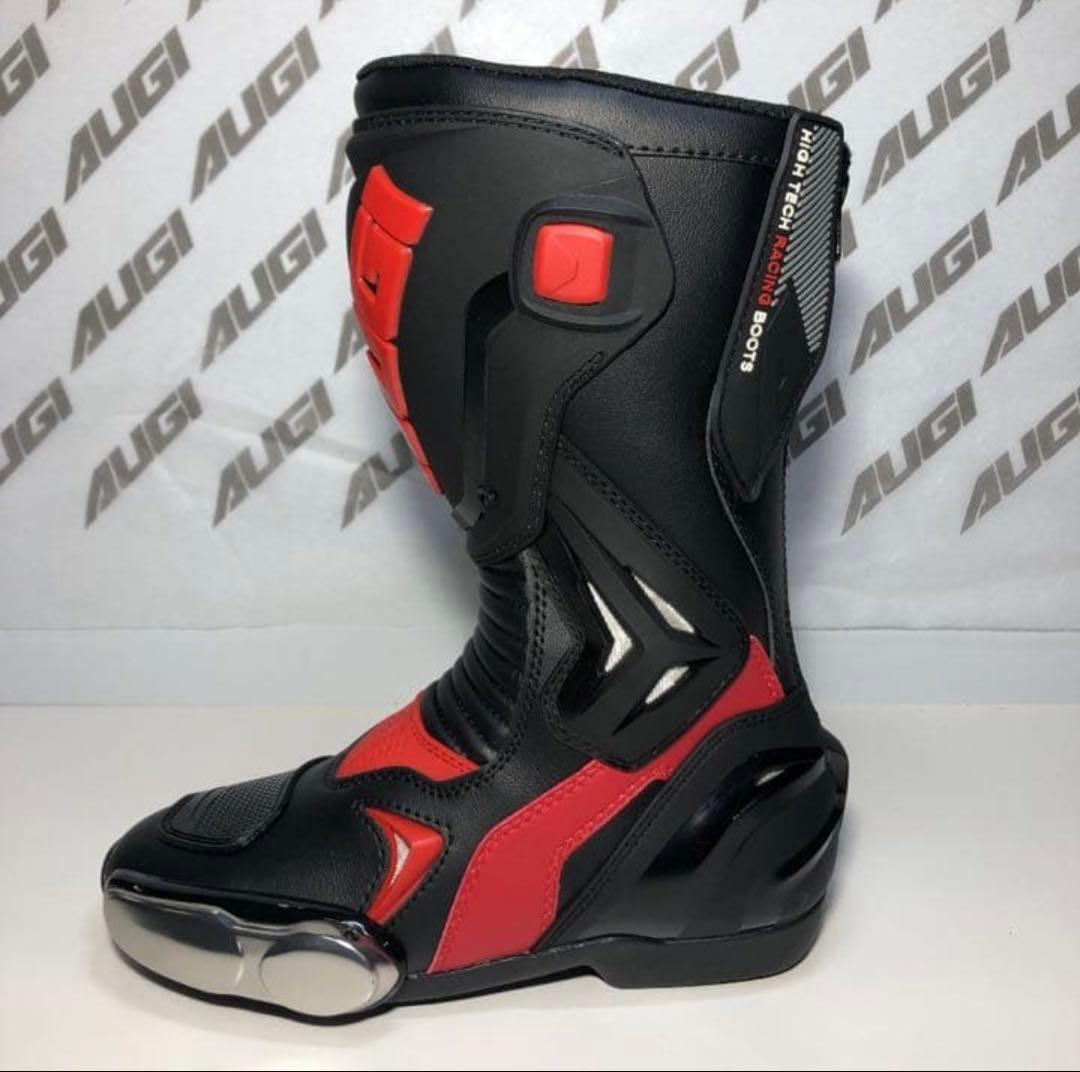 【中古】AUGI AR3 レーシングブーツ　黒／赤