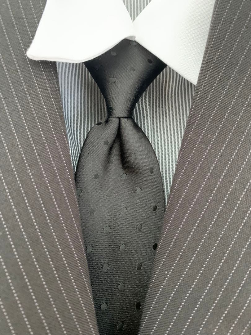 150cm キュロット スーツ グレーストライプスーツ（ブローチ付き）