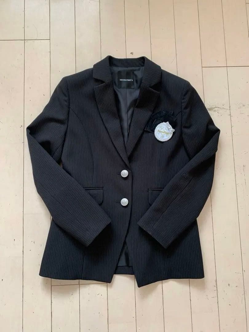 150cm キュロット スーツ グレーストライプスーツ（ブローチ付き）