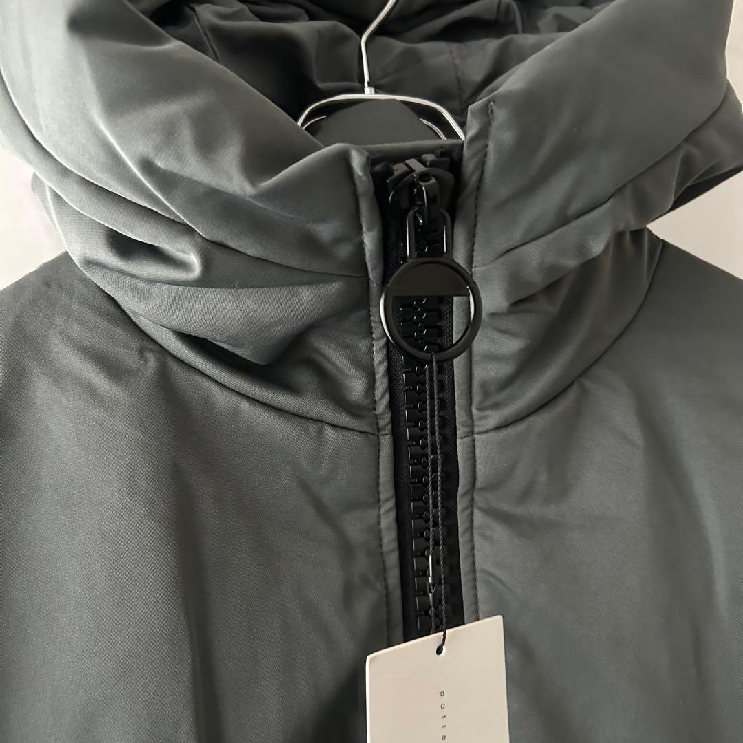 antiqua ビッグジッパーロングコート　グレー　オーバーサイズ　ドローコード