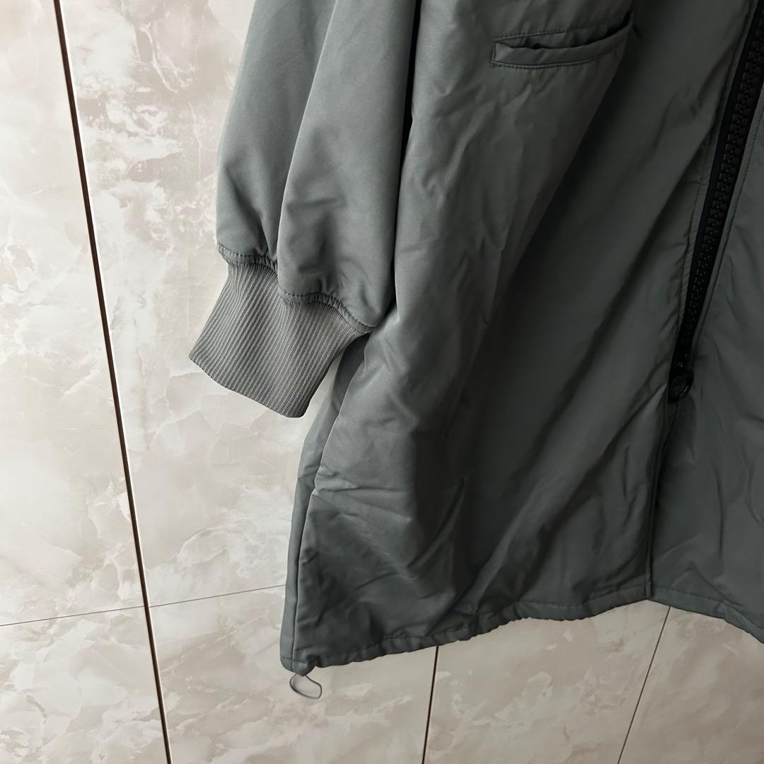 antiqua ビッグジッパーロングコート　グレー　オーバーサイズ　ドローコード