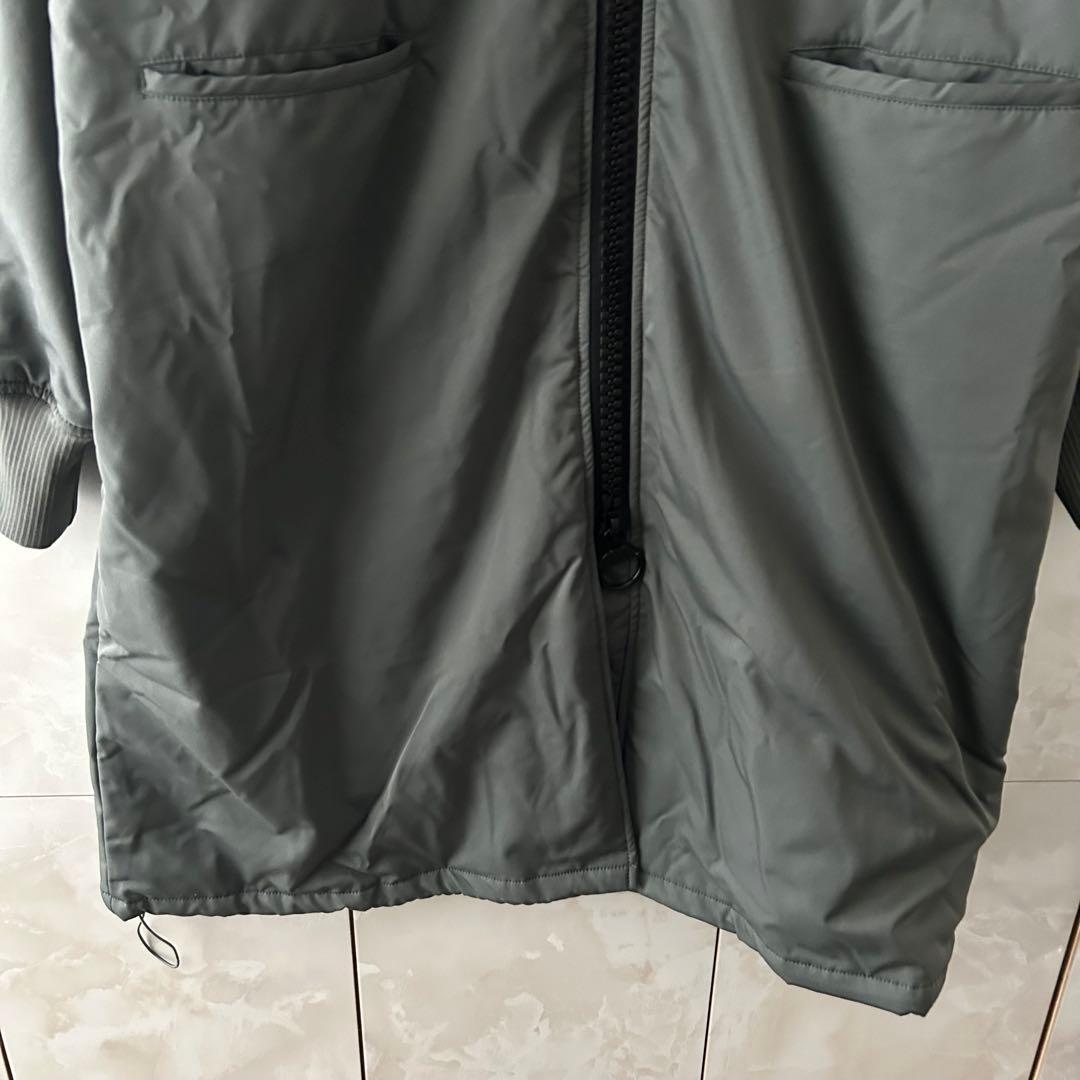 antiqua ビッグジッパーロングコート　グレー　オーバーサイズ　ドローコード