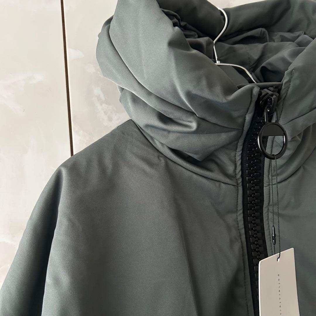 antiqua ビッグジッパーロングコート　グレー　オーバーサイズ　ドローコード