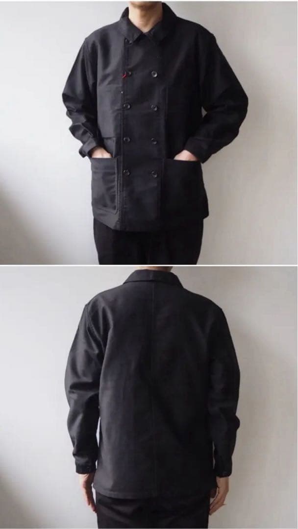 ル サン パレイユ ブラックモールスキン ダブルカバーオール 40(M)