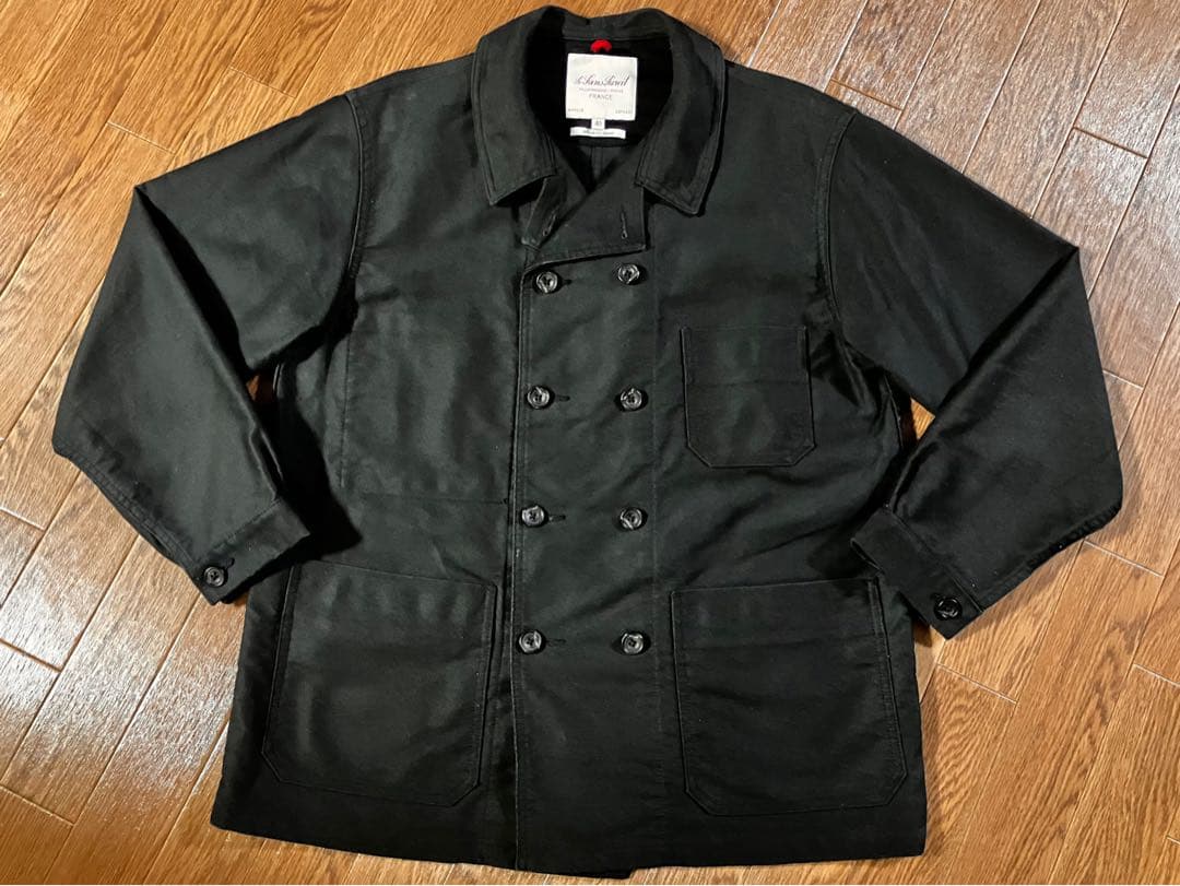 ル サン パレイユ ブラックモールスキン ダブルカバーオール 40(M)