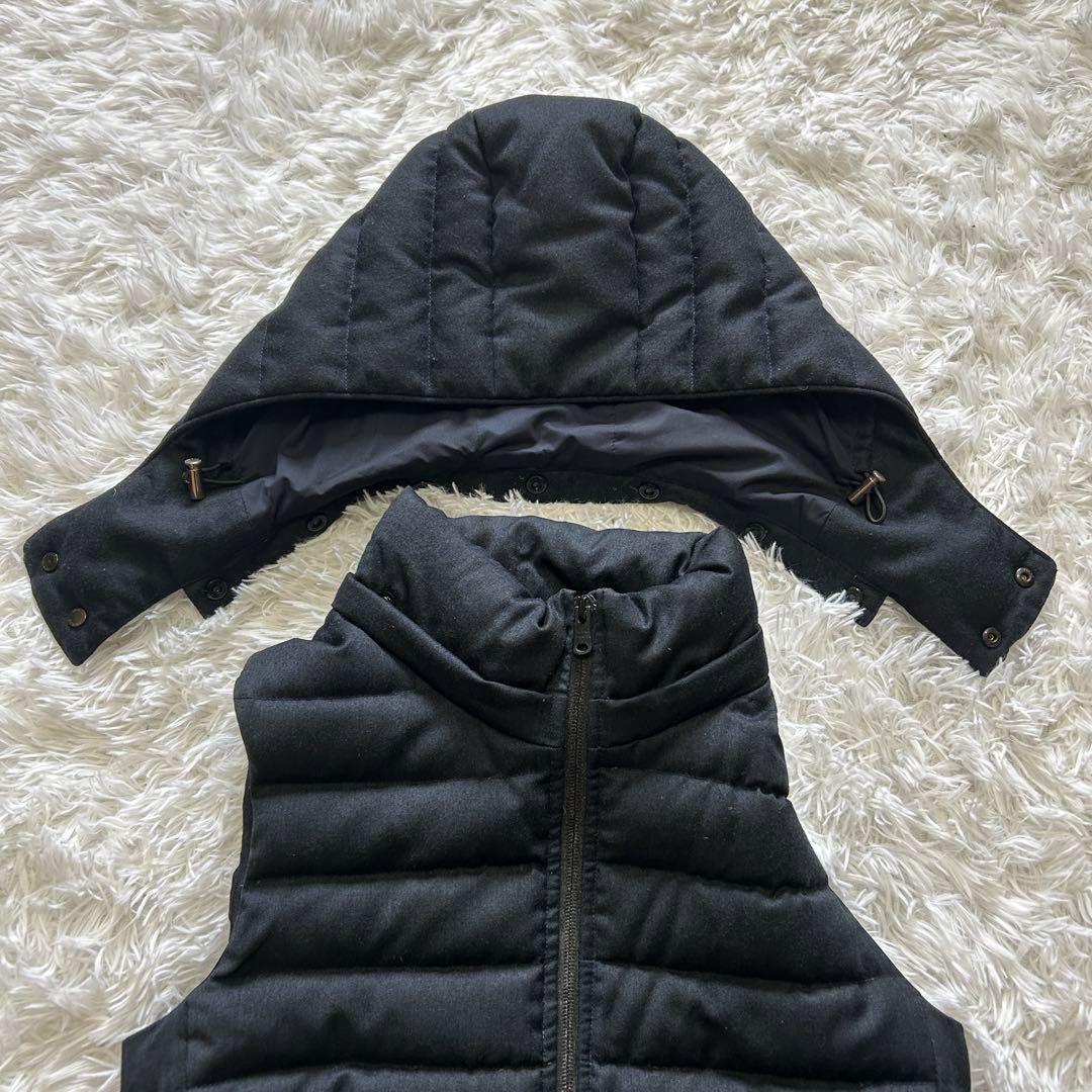 人気 タトラス TATRAS フード ジップアップ ダウンベスト 紺 ネイビー