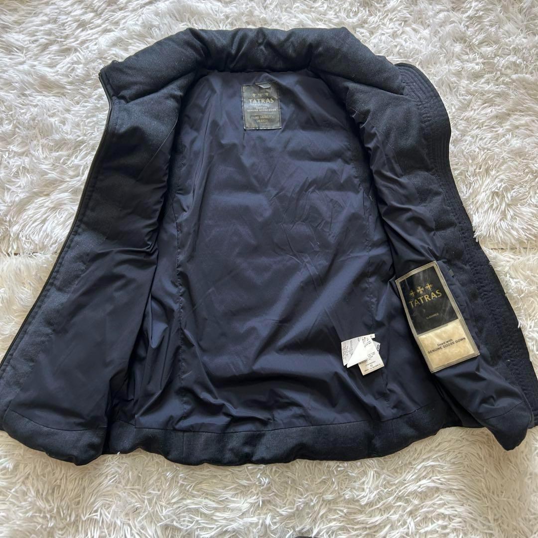人気 タトラス TATRAS フード ジップアップ ダウンベスト 紺 ネイビー