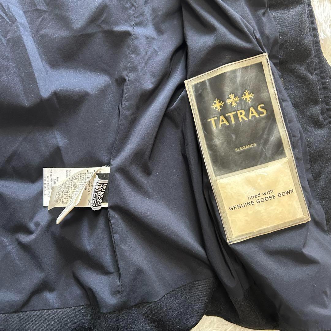 人気 タトラス TATRAS フード ジップアップ ダウンベスト 紺 ネイビー
