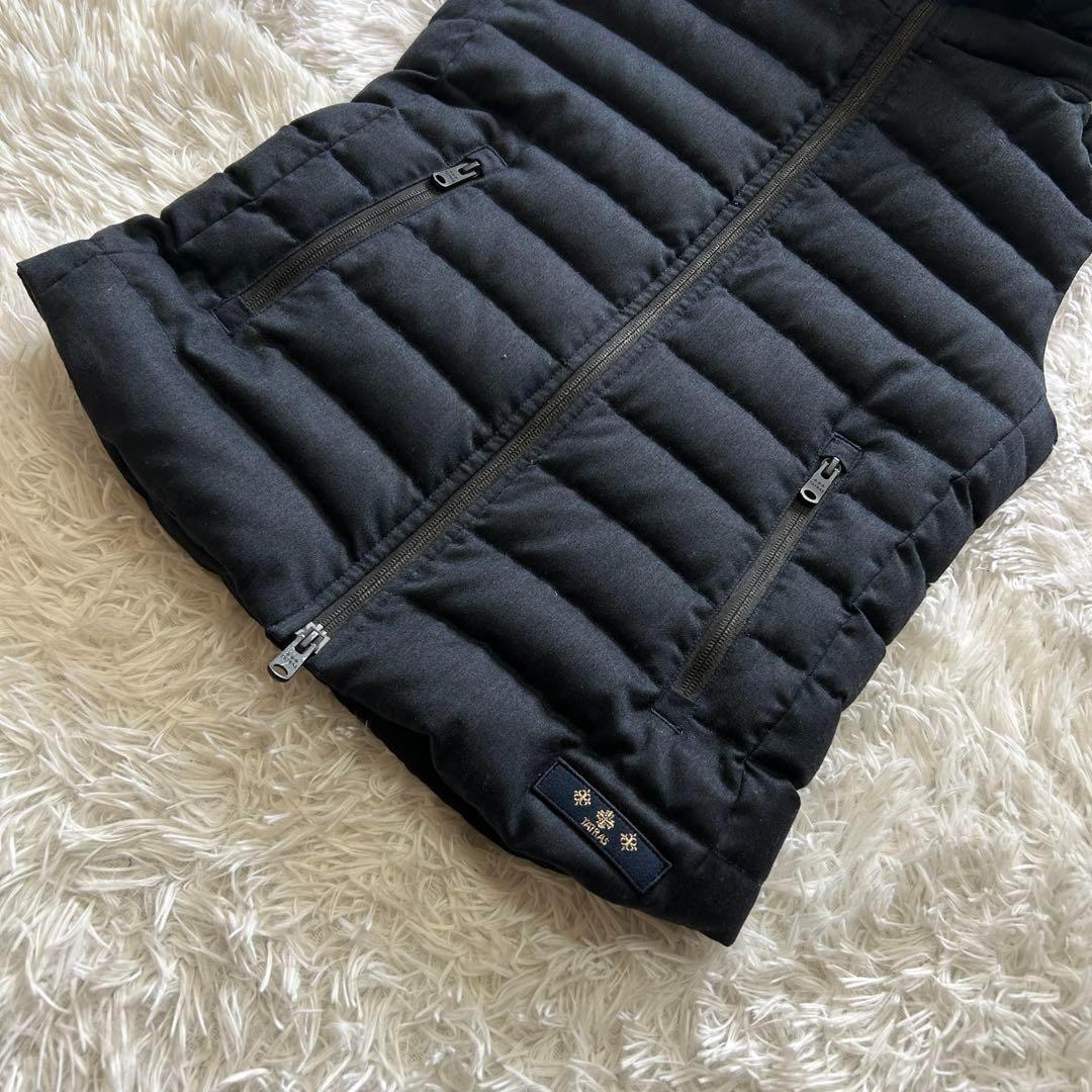 人気 タトラス TATRAS フード ジップアップ ダウンベスト 紺 ネイビー