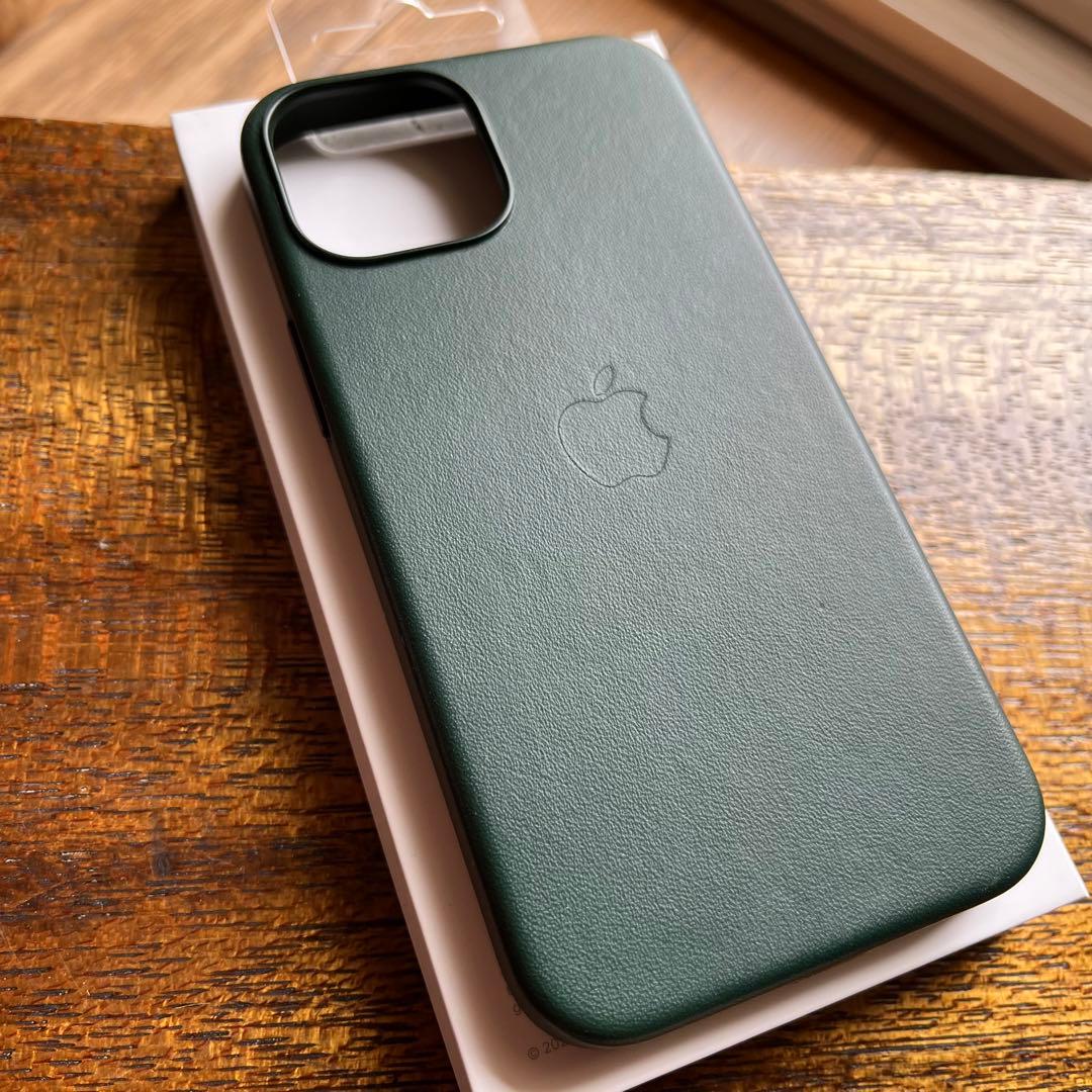 未使用 iPhone13mini Apple純正 レザーケース セコイアグリーン