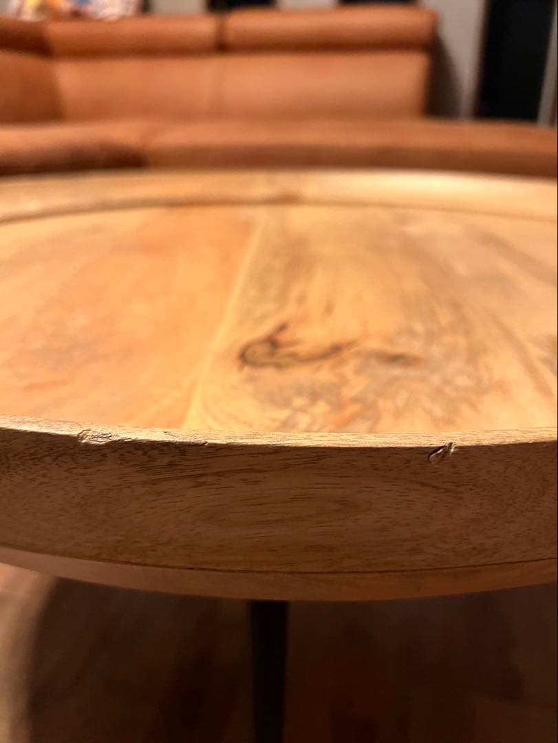 ☆WTWダブルティー☆マンゴーウッドラウンドコーヒーテーブル☆