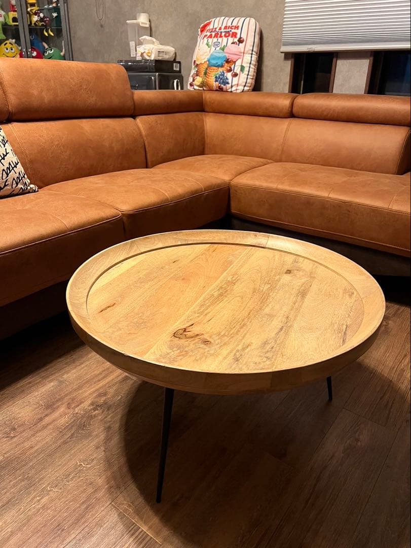☆WTWダブルティー☆マンゴーウッドラウンドコーヒーテーブル☆