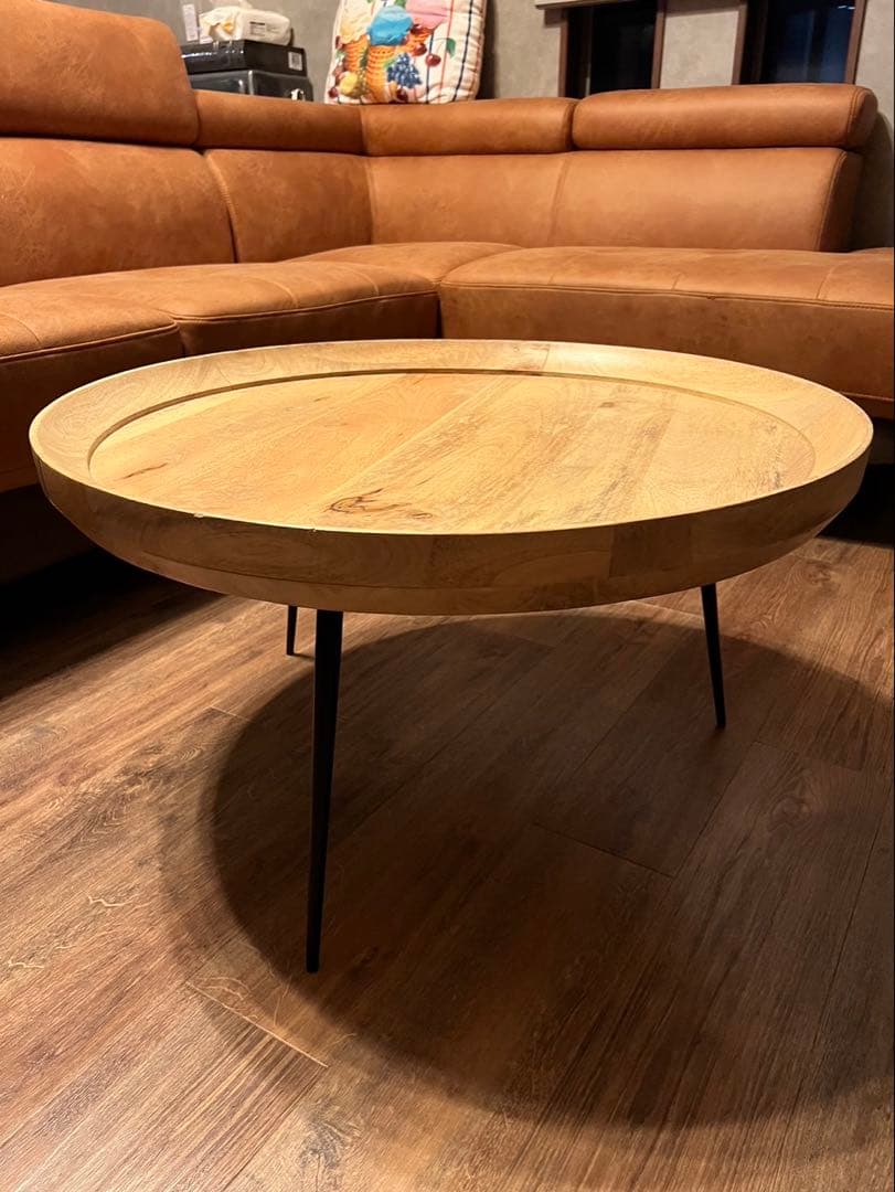 ☆WTWダブルティー☆マンゴーウッドラウンドコーヒーテーブル☆