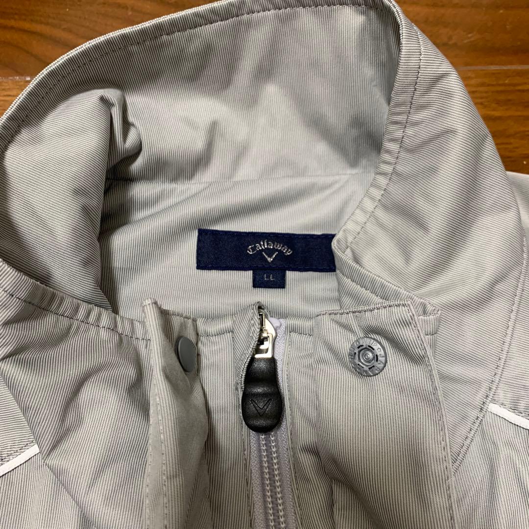 キャロウェイ　レインウェア　LL 伸縮素材　袖脱着　ライトグレー