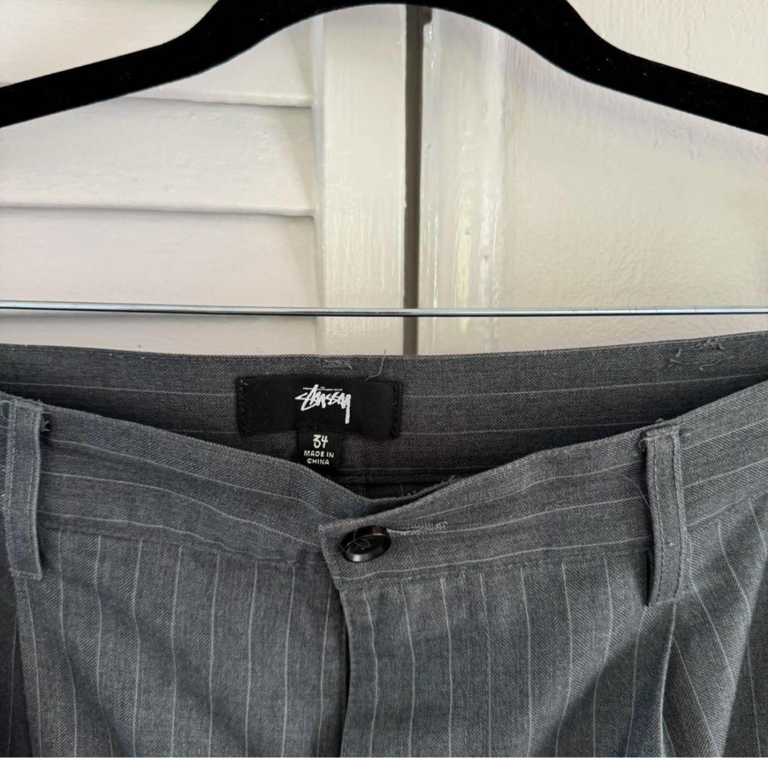 パンツ Stussy volume pleated striped trousers