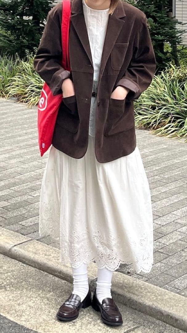 パッチポケットテーラードジャケット　ラポドゥジェム　エコスウェードカバーオール