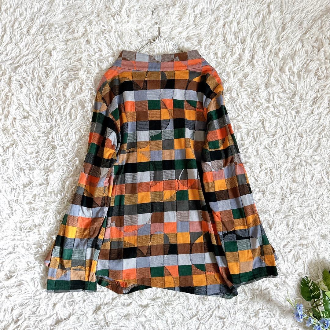 美品⁂センソユニコ⁂ジウ⁂長袖プルオーバー　総柄　ジャガード　チェック　花柄　L