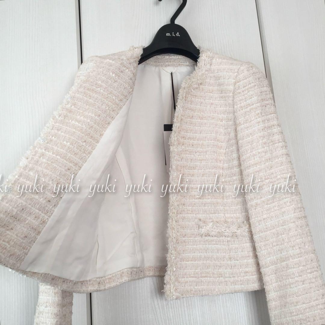 【新品タグ付き】ANAYI リボンヤーン ツイード クルージャケット 36
