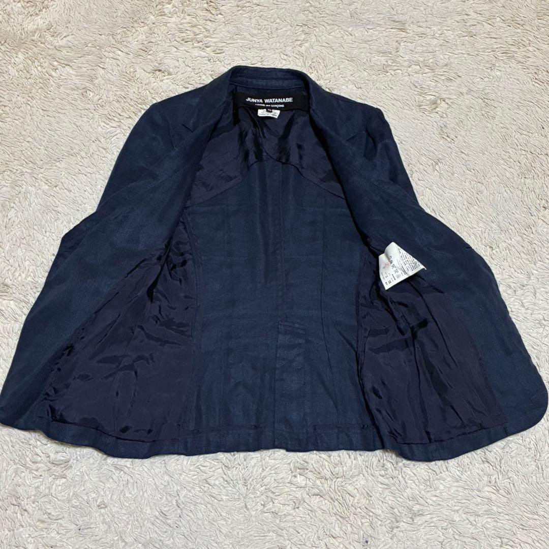 ジュンヤワタナベ コムデギャルソン リネン 麻 袖口スリッド 紺 ネイビー